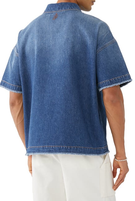 Short Sleeve Denim Polo Shirt